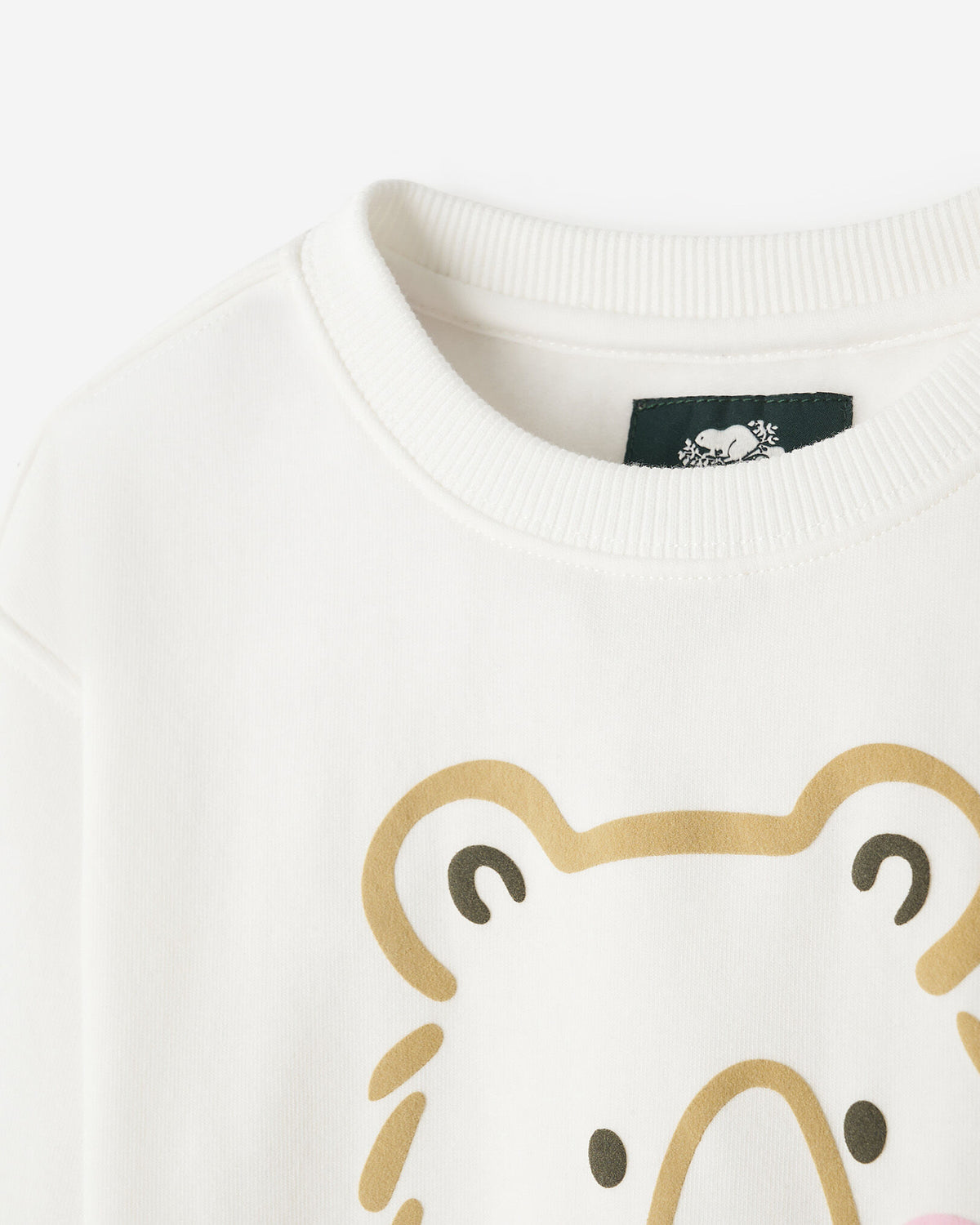 Baby Cozy Bear Crew Sweatshirt / EGRET