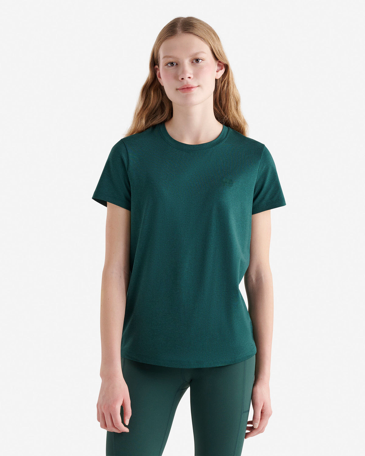 Renew Knit Short Sleeve Top / VARSITY GREEN MIX