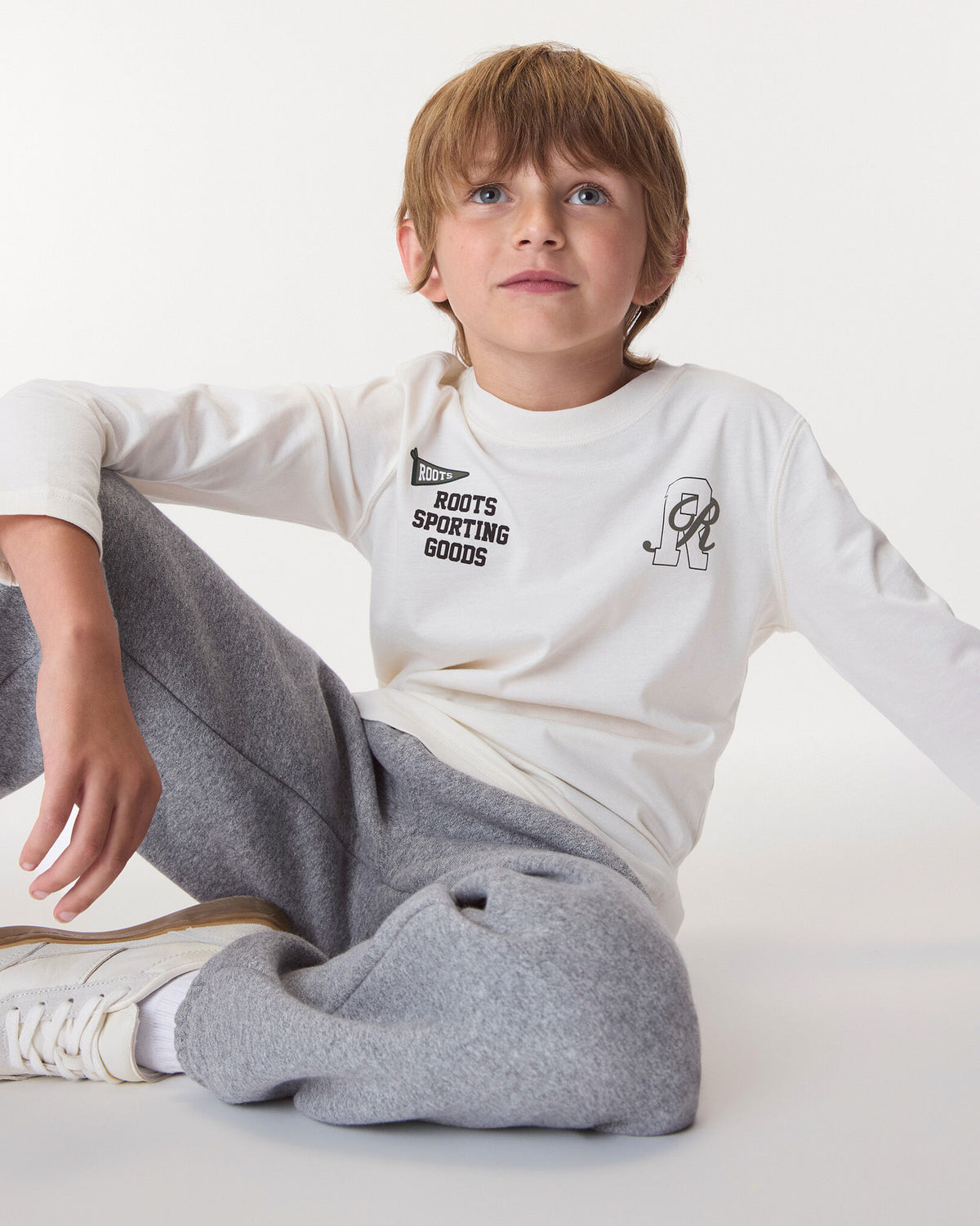 Kids  Academy Long Sleeve T-Shirt / EGRET