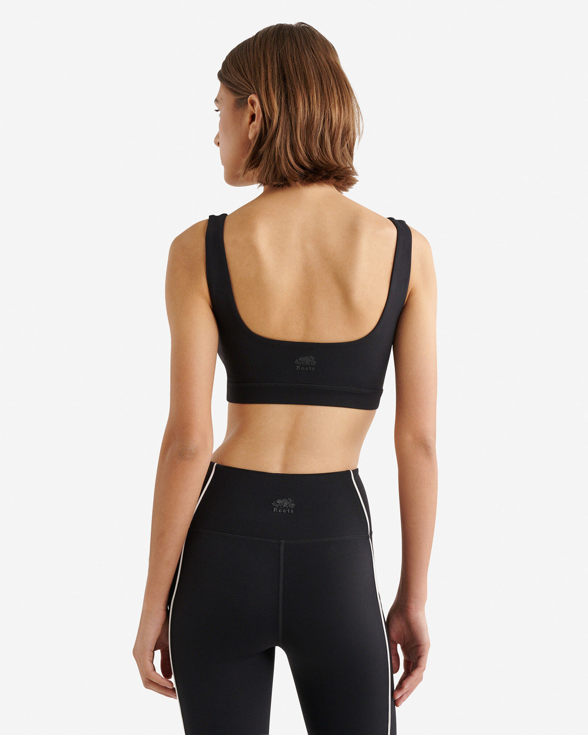 Restore Stretch Piped Sports Bra / BLACK