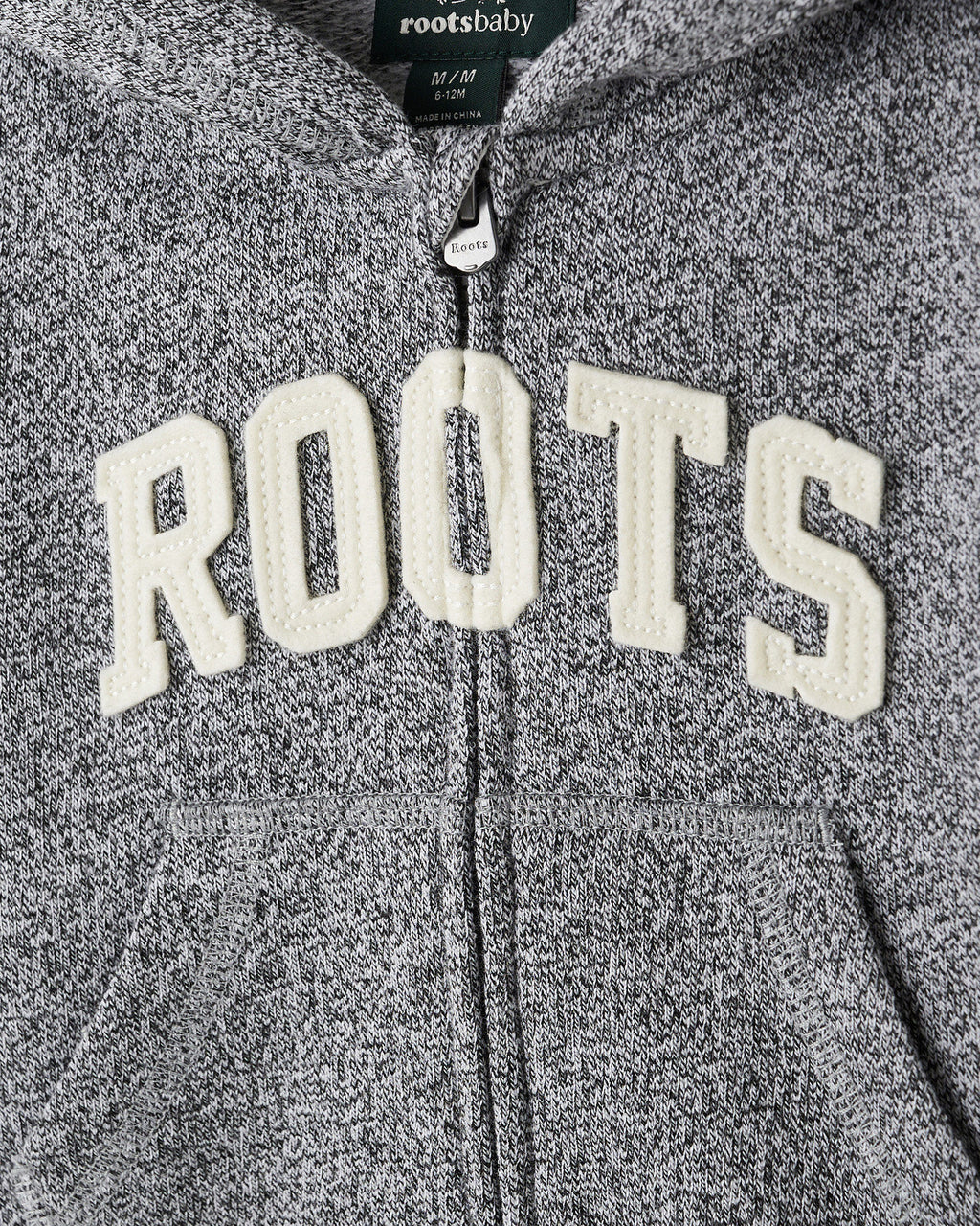 Baby  Applique Full Zip Hoodie / SALT & PEPPER
