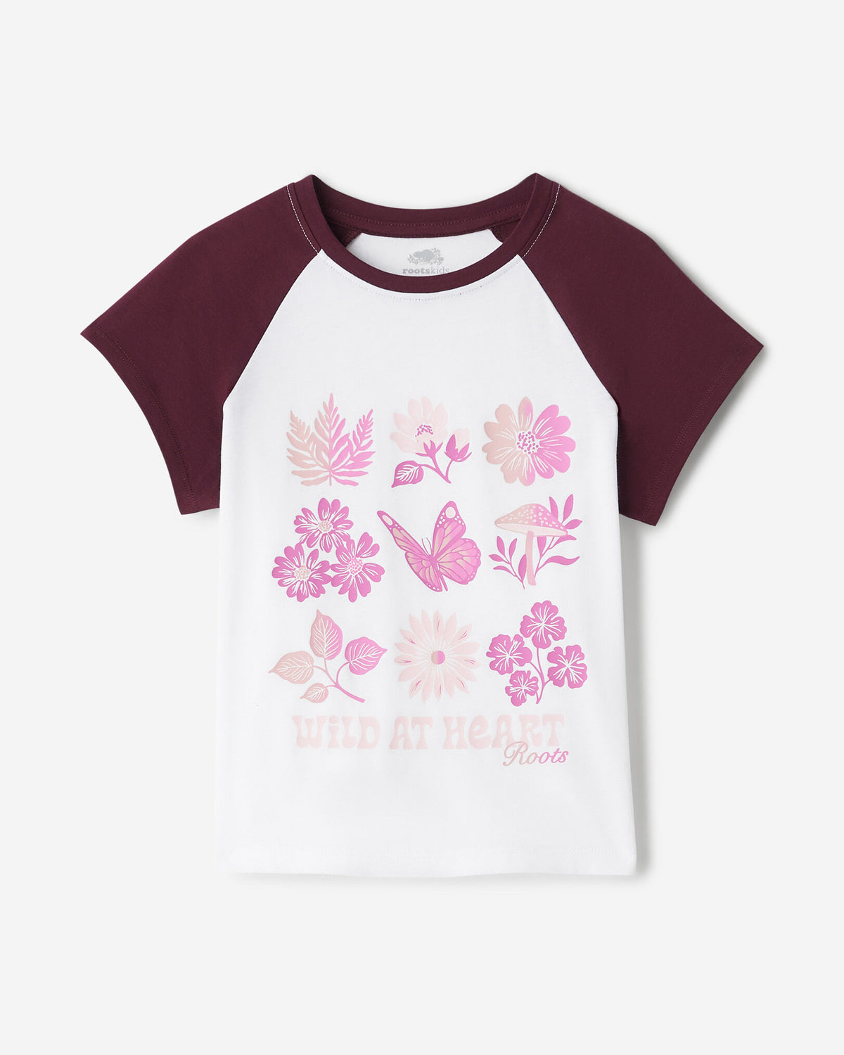 Girls Olivia Floral T-Shirt / MAROON FIG