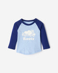 Baby Organic Cooper Baseball T-Shirt / BEACON BLUE