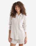 Isla Cotton Gauze Shirt / EGRET STRIPE