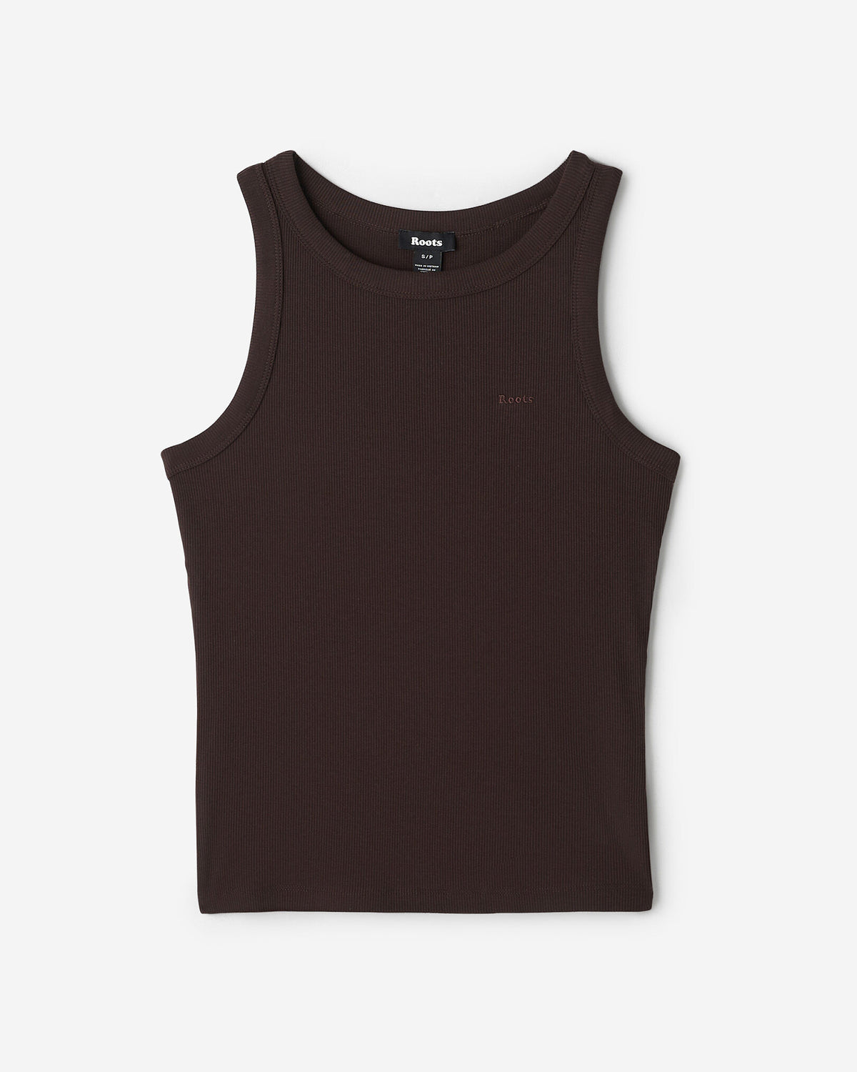 Roam Rib Fitted Tank Top / BLACK COFFEE