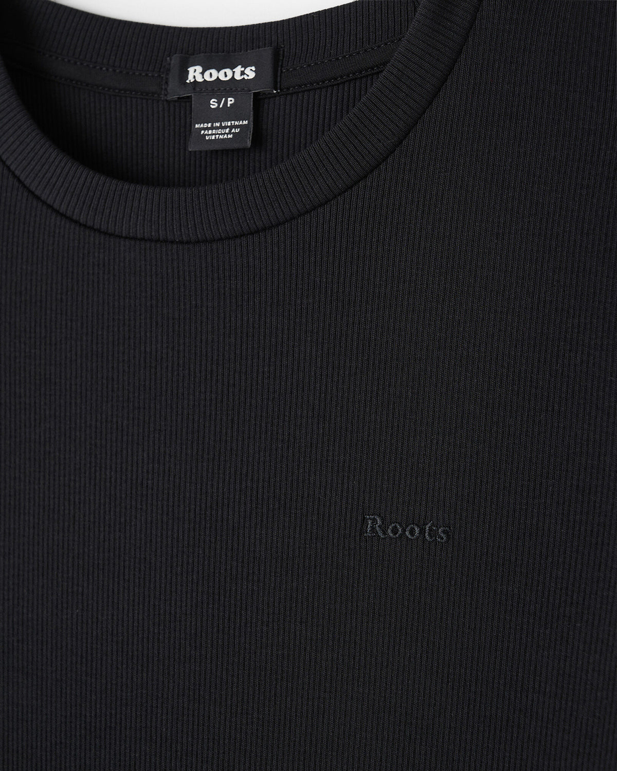 Roam Rib Fitted Short Sleeve Top / BLACK