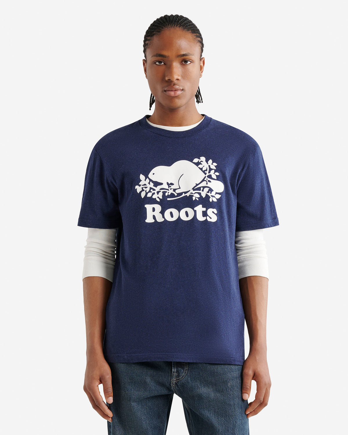 Mens Organic Cooper Beaver T-Shirt / NIGHTFALL BLUE MIX