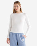Roam Rib Fitted Long Sleeve Top / WHITE