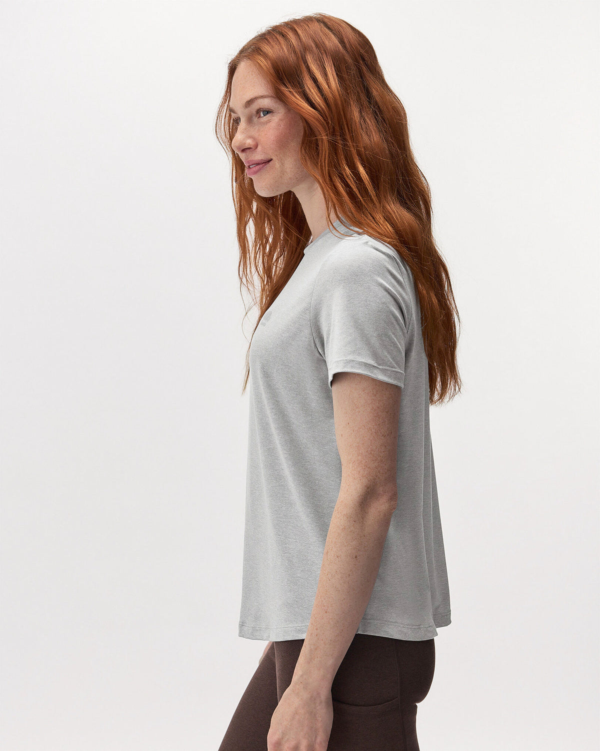 Renew Knit Classic Short Sleeve Top / HEATHER GREY