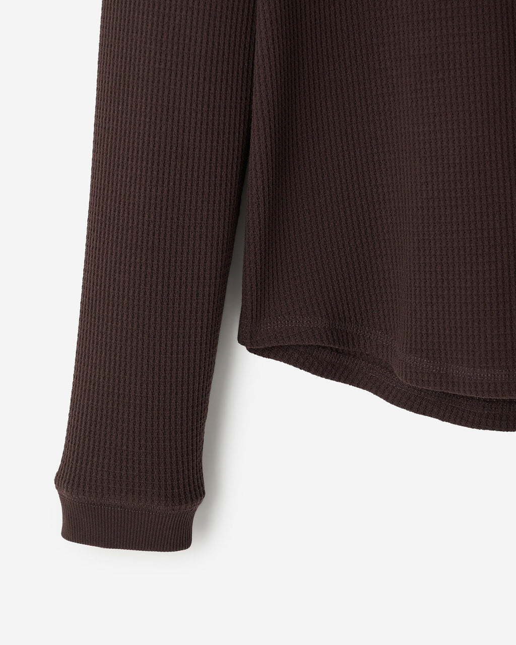Waffle Long Sleeve Top / BLACK COFFEE
