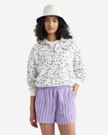 Floral Quarter Zip / EGRET